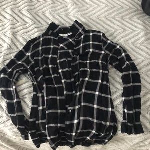 Long black and white flannel